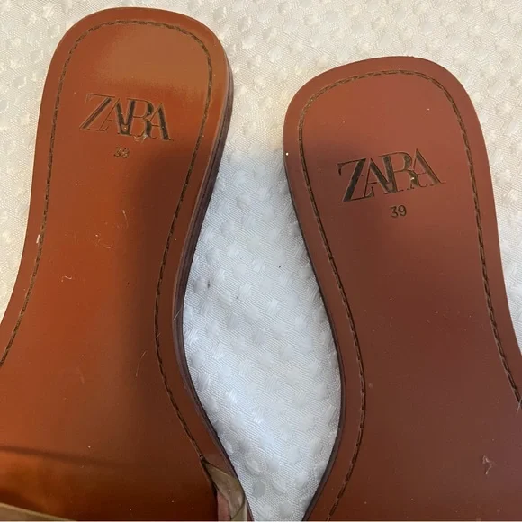 👡ZARA Sandal Bundle Size 39 | Gold Embellished + Chain Slide Sandals - Picture 5 of 12